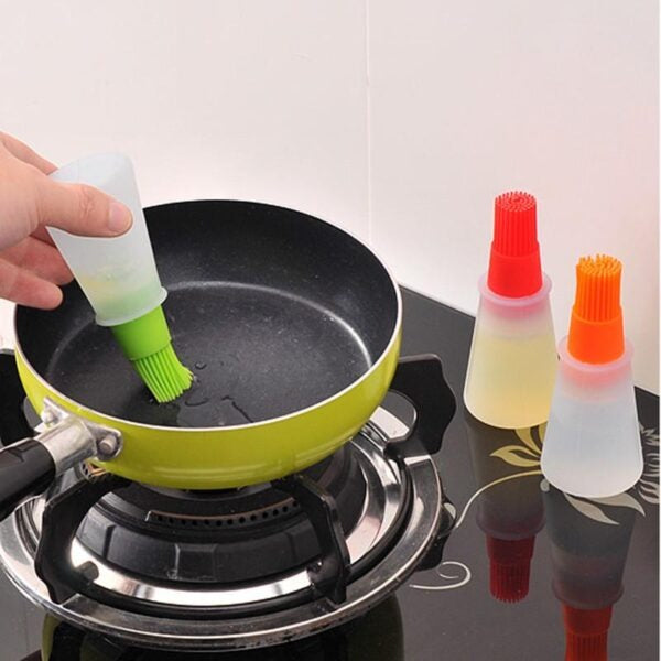 Portable Silicone Oil Bottle With Brush | Grill Oil Brushes For Kitchen Baking Bbq Tool Kitchen Tools For Bbq