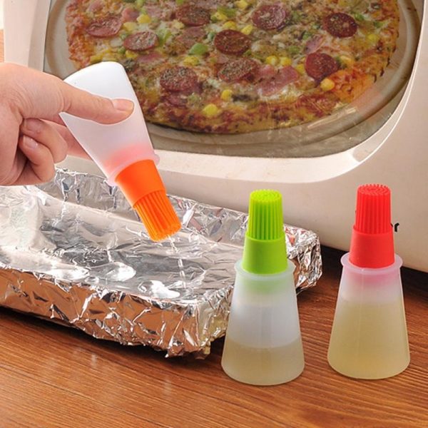 Portable Silicone Oil Bottle With Brush | Grill Oil Brushes For Kitchen Baking Bbq Tool Kitchen Tools For Bbq