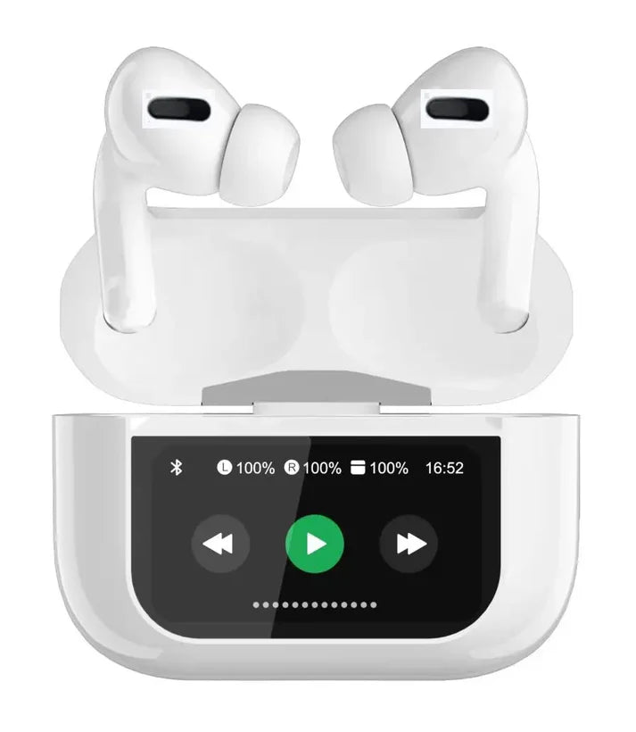 Airpods Pro With Digital Display – Anc And Transparency- Touch Volume Control – Digital Screen – Smooth Display – Games (color White)