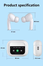 Airpods Pro With Digital Display – Anc And Transparency- Touch Volume Control – Digital Screen – Smooth Display – Games (color White)